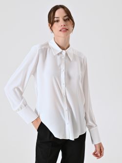 White Shirt with Covered Buttons in_i7
