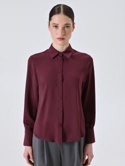 Burgundy Shirt with Covered Buttons det_2