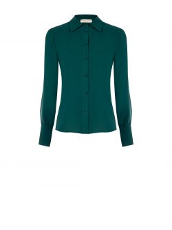 Chemise verte à boutons recouverts det_4