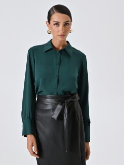 Camicia Verde con Bottoncini Ricoperti in_i7