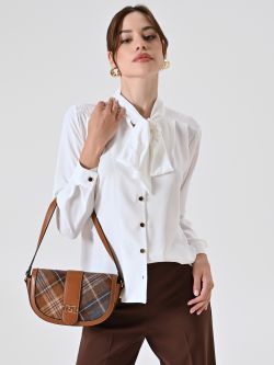 White Satin Blouse with Bow sp_e1