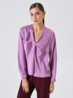 Blouse à nœud rose orchidée in_i7