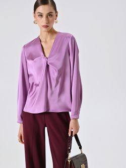Blouse à nœud rose orchidée sp_e1