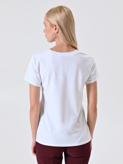 Biały T-shirt bawełniany Bellissima Sempre det_3