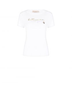 Biały T-shirt bawełniany Bellissima Sempre det_4