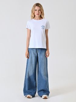 T-shirt Bianca in Cotone Storia di Stile det_1