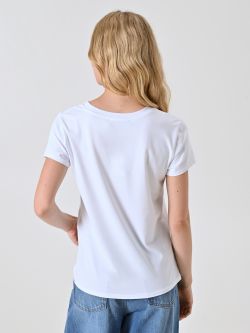 T-shirt Bianca in Cotone Storia di Stile det_3