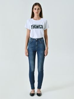 T-shirt Bianca in Cotone Beautiful Things det_1
