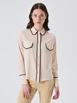 Camisa con ribetes burdeos in_i7