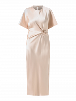 Abito Beige in Raso con Nodo det_4
