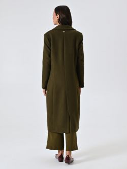 Maxi Cappotto Verde in Panno Operato Disegno Diagonale det_3