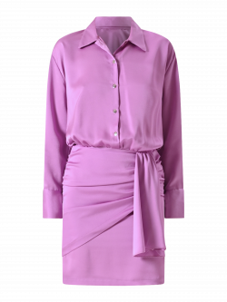 Szmizjerka z satyny o nieregularnym splocie jasnofioletowa det_4