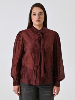 Curvy Burgundy Shirt with Rhinestones det_2