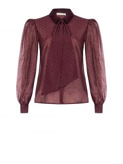 Curvy Burgundy Shirt with Rhinestones det_4
