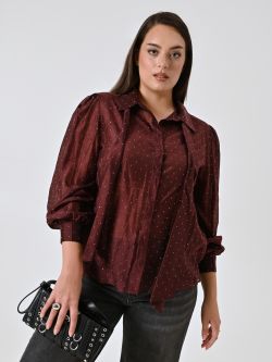 Curvy Burgundy Shirt with Rhinestones sp_e1