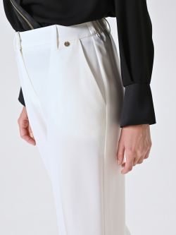 Pantaloni Bianchi con Bottone Ricoperto in_i5