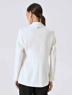 White Double-breasted Jacket in Technical Fabric det_3