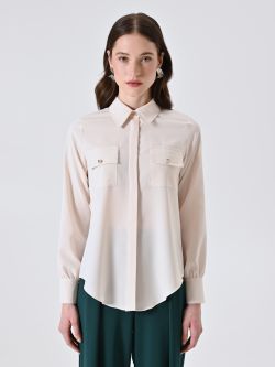 White Shirt with Utility Pockets det_2