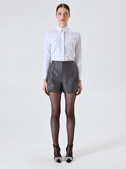 Pinstriped Shorts with Lurex Thread det_1