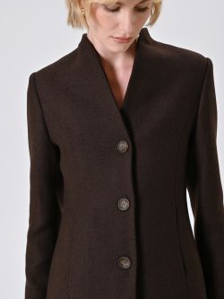 Cappotto Marrone con Collo in Piedi in_i5