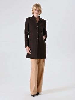 Cappotto Marrone con Collo in Piedi in_i7