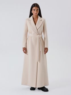 Cappotto Lungo Vestaglia Beige Chiaro in_i7