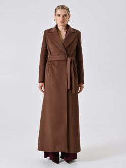 Cappotto Lungo Vestaglia Marrone Cioccolato det_1