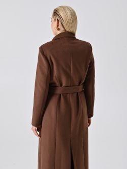 Cappotto Lungo Vestaglia Marrone Cioccolato det_3