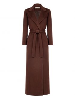 Cappotto Lungo Vestaglia Marrone Cioccolato det_4
