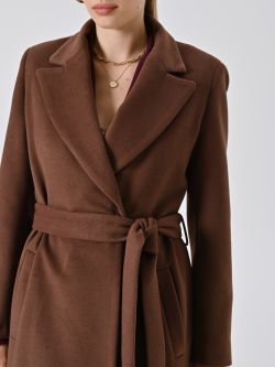 Cappotto Lungo Vestaglia Marrone Cioccolato in_i5