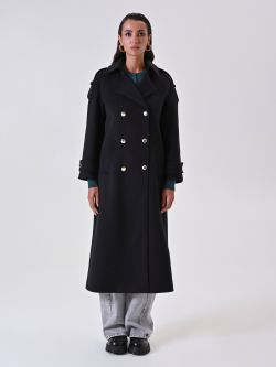 Manteau noir croisé avec pièces det_1