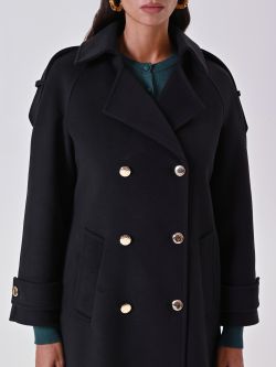 Manteau noir croisé avec pièces in_i5