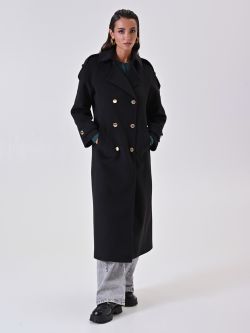 Manteau noir croisé avec pièces in_i7