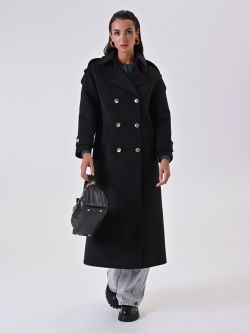 Manteau noir croisé avec pièces sp_e1