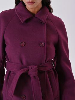 Manteau bordeaux court en velours in_i5