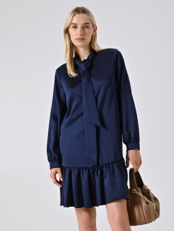 Chemisier in Raso con Fiocco Blu  sp_e1