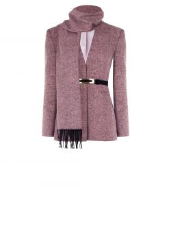 Cappotto Rosa in Tessuto Spinato det_4