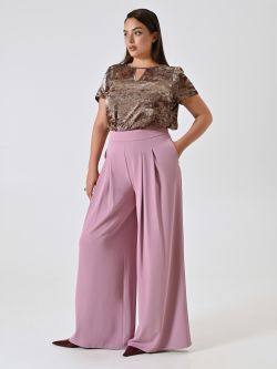Pantalón curvy en cady malva con pinzas in_i7