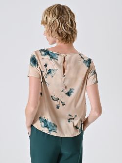 Blusa stampa Floreale Verde su Base Beige det_3