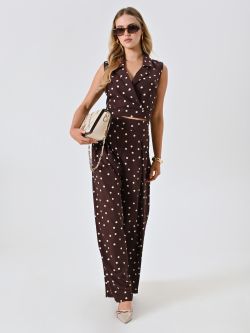 Pantaloni Marroni con Pois Bianchi sp_e1