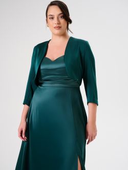 Bolero curvy en satén verde in_i7