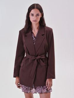 Giacca con Cintura Marrone Cioccolato in_i7