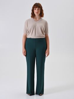 Green Curvy Palazzo Pants det_1