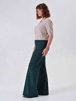 Green Curvy Palazzo Pants in_i7