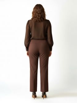 Chocolate Curvy Palazzo Trousers in_i5