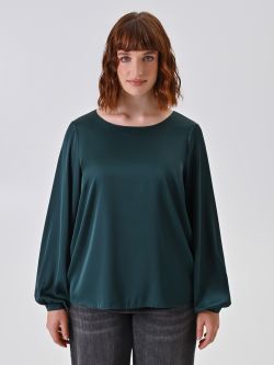 Blusa Curvy in Raso Verde det_2