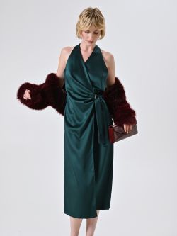 Vestido midi en satén verde sp_e1