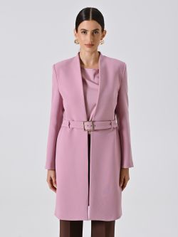 Spolverino Rosa Malva con Fibbia Geometrica det_2