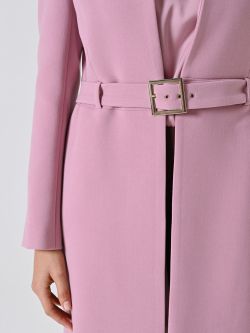 Spolverino Rosa Malva con Fibbia Geometrica in_i5
