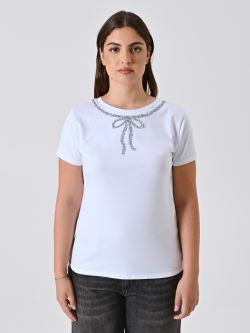  Curvy T-Shirt with Rhinestone Bow det_2